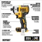 Kit Taladro Perc.+ Atornillador 20v + 2 Bat Dewalt Dck223d2 - Imagen 3